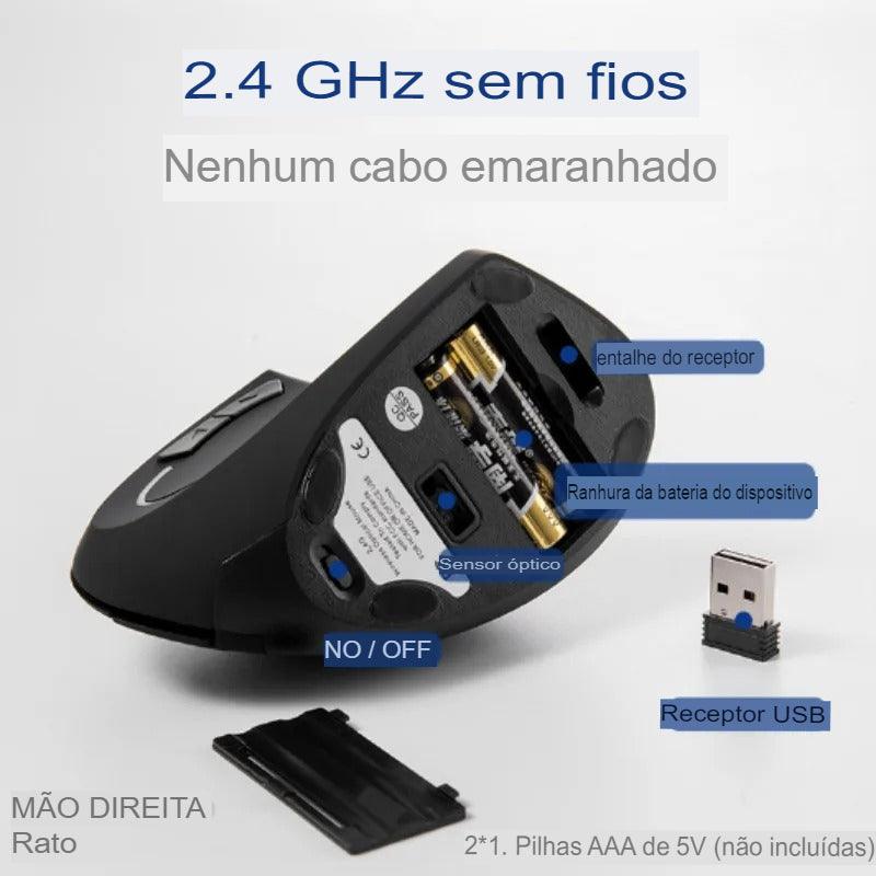 Mouse sem fio Vertical - Minha loja